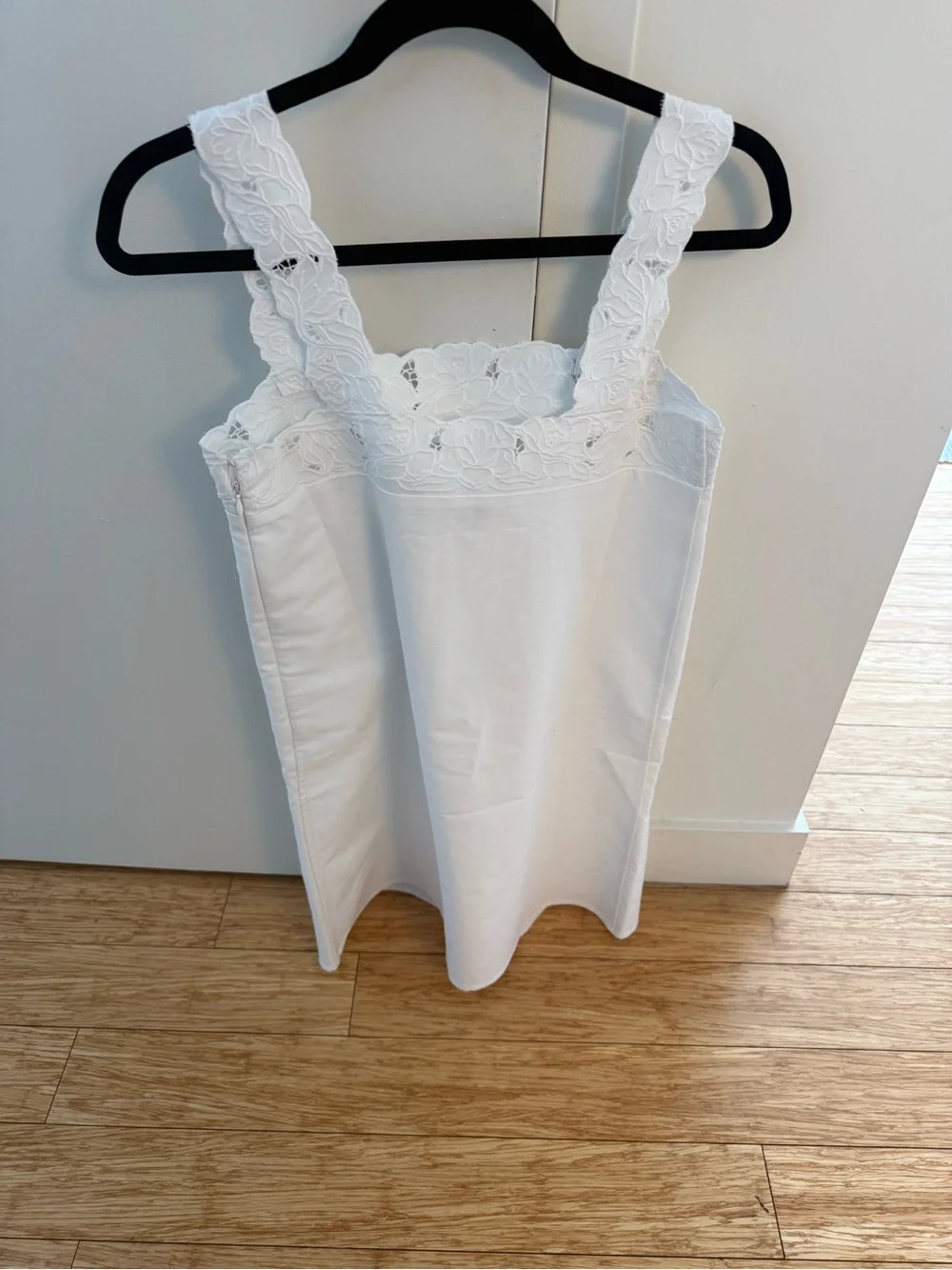 J. Crew White Lace-Trim Mini Dress